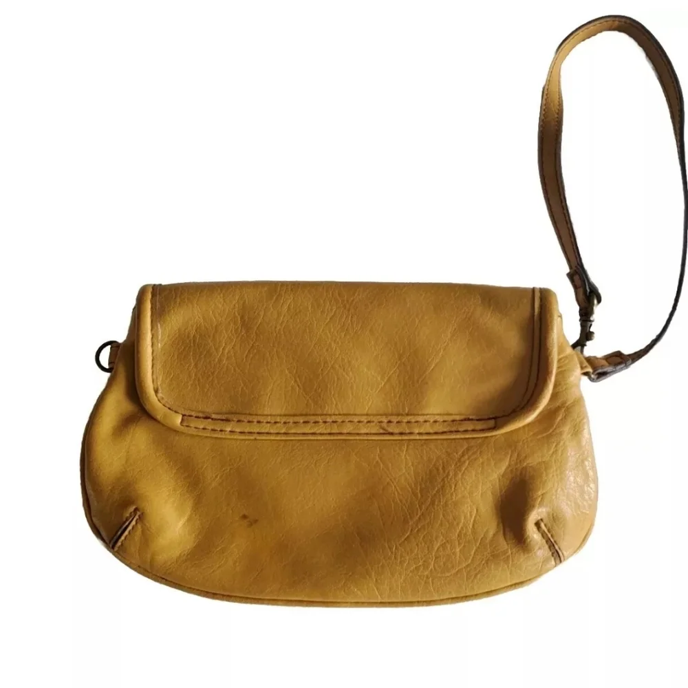 Liz Claiborne AXCESS Small Rust Copper Faux Leather Shoulder Bag Wristlet Purse